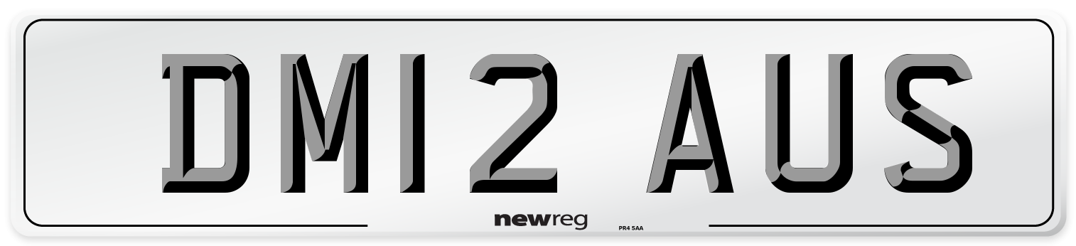 DM12 AUS Number Plate from New Reg